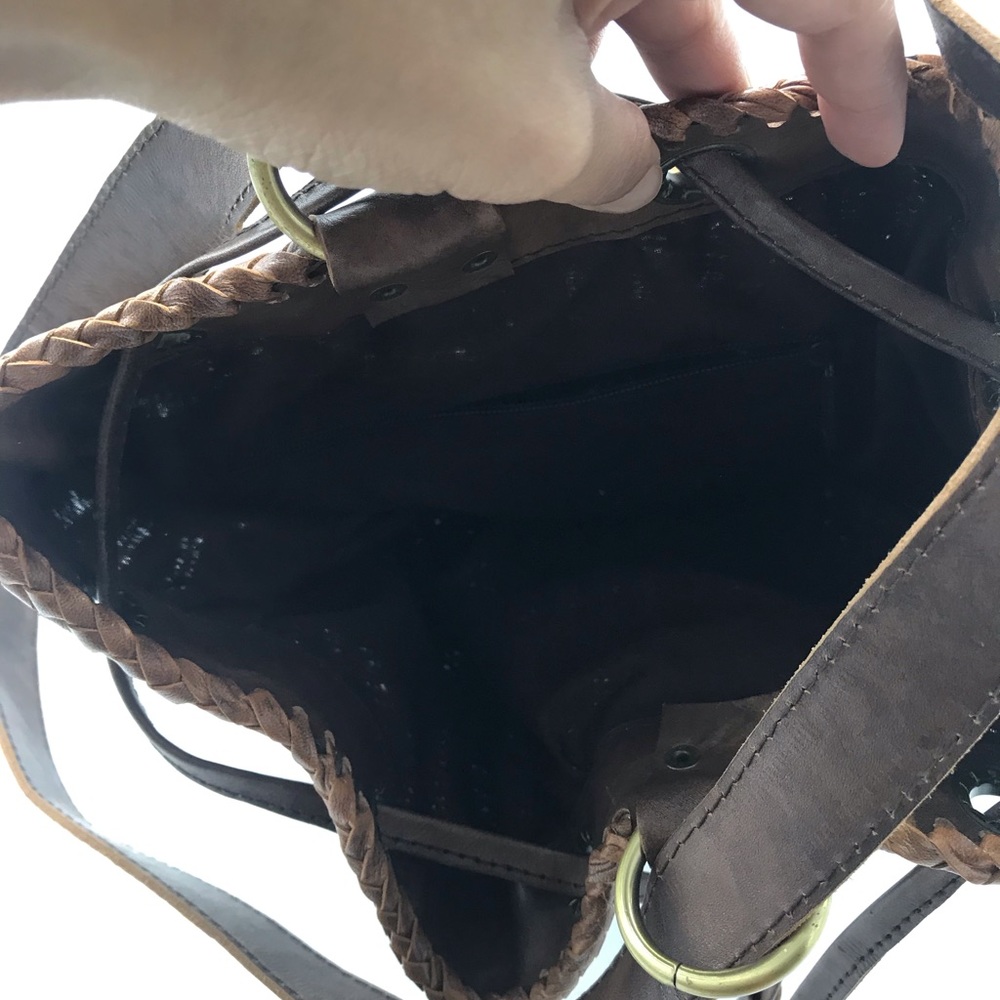 Handmade Woven Bamboo and Leather Backpack - Picture 6 of 8
